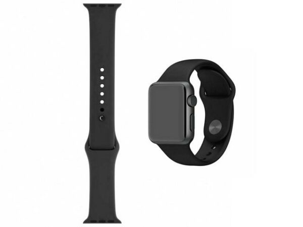 Silicone Apple Watch Strap  Black  42-44mm