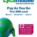 LYCAMOBILE PAY AS YOU GO SIM CARD