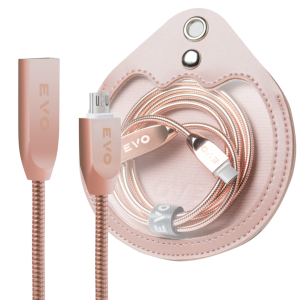 EVO Armoured Cable  Rose Pink  Micro USB